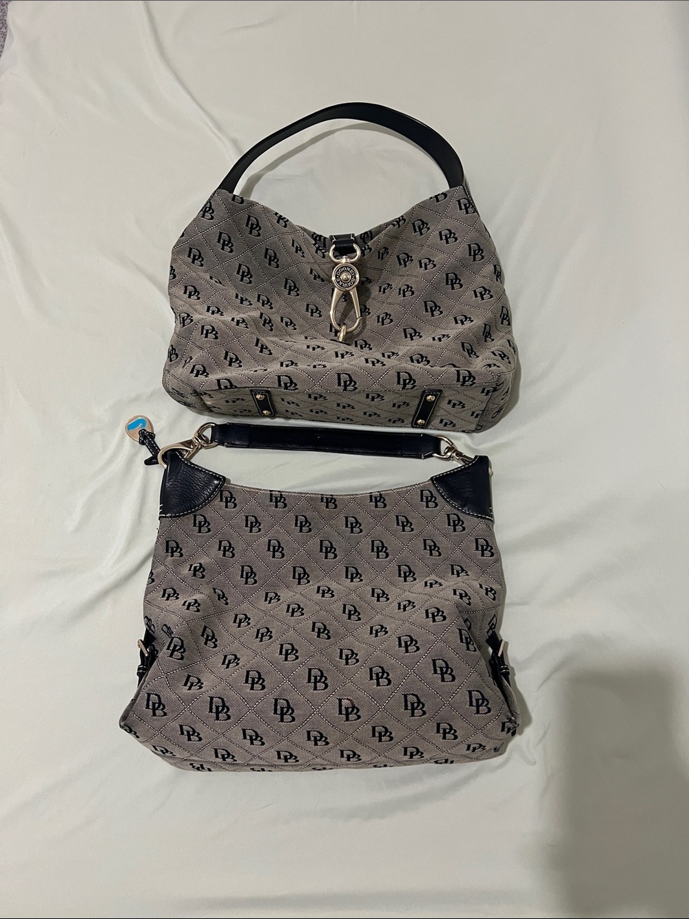 Dooney & Bourke Grey Quilted Logo Bag Bundle